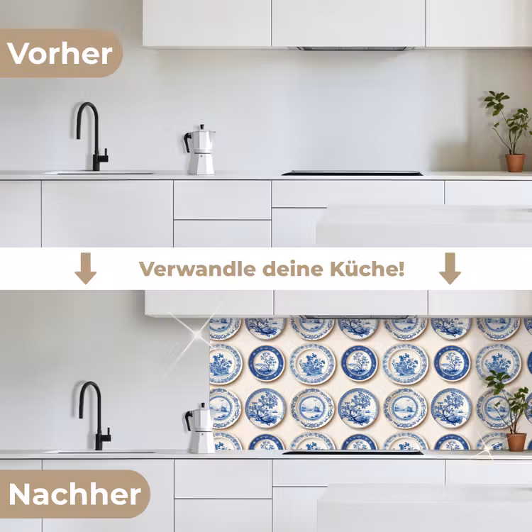 Borden - Bomen - Planten - Blauw keuken achterwand 2 middel 871 -voor-na_DE