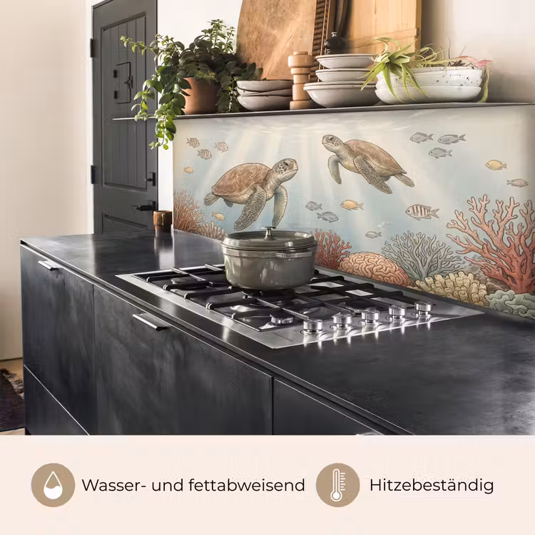 Schildpad - Onderwater - Natuur - Illustratie keuken achterwand 2 middel -usp_DE