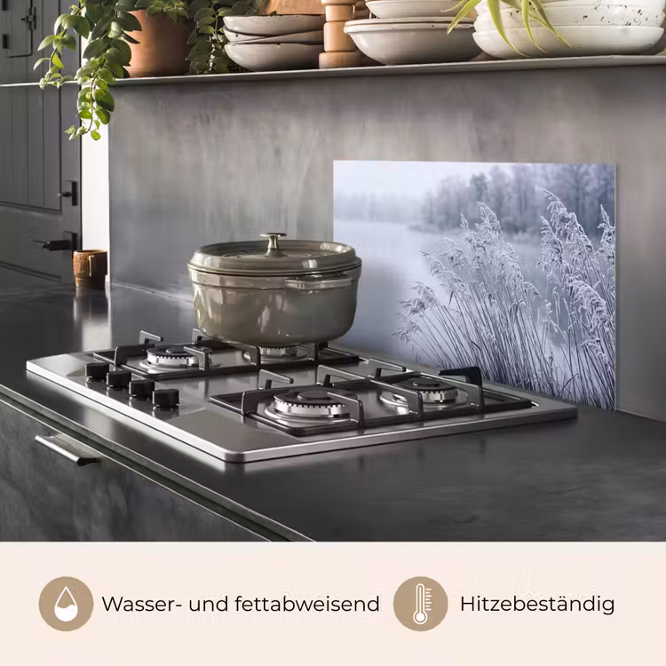 Riet - Bevroren - Winter - Natuur keuken achterwand spatscherm klein -usp_DE