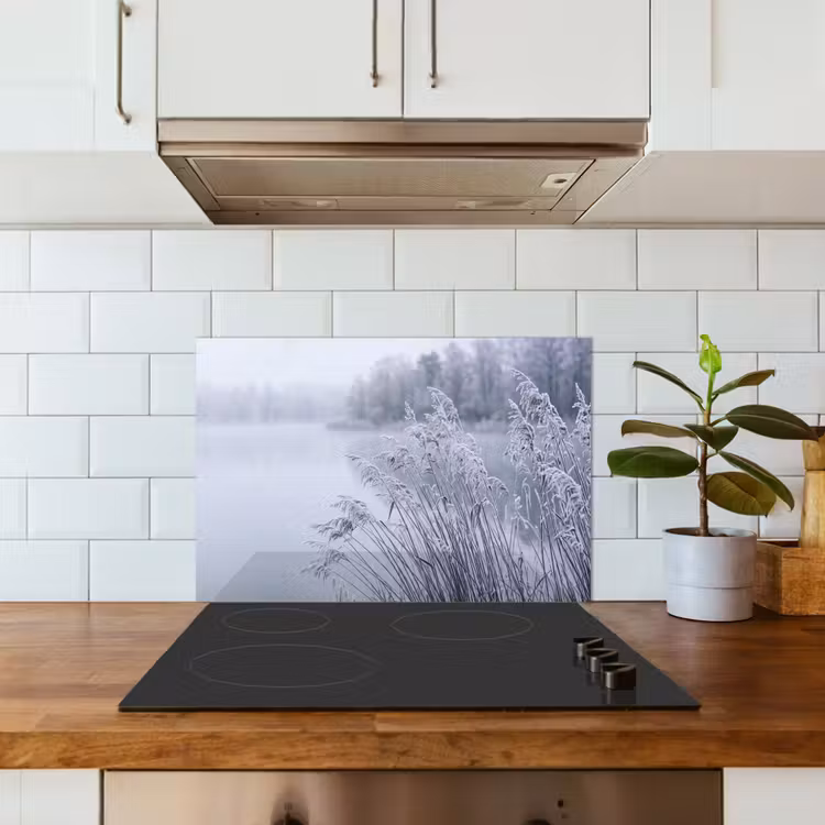 Riet - Bevroren - Winter - Natuur keuken achterwand spatscherm klein -sfeer2