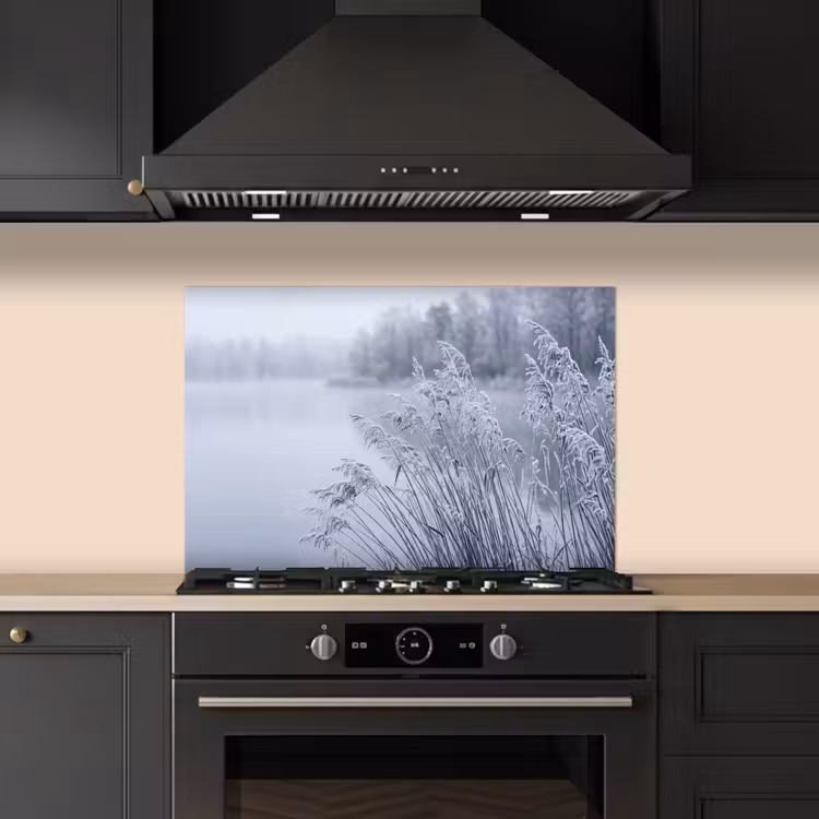 Riet - Bevroren - Winter - Natuur keuken achterwand spatscherm klein -sfeer1