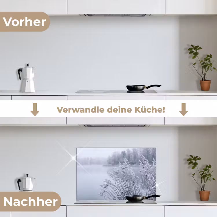 Riet - Bevroren - Winter - Natuur keuken achterwand spatscherm klein -voor_na_DE