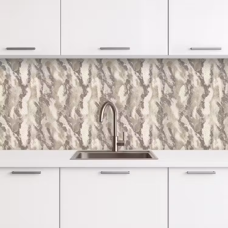 Slang - Patroon - Taupe keuken achterwand 2 middel 871 -3d