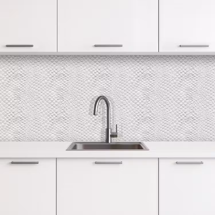 Slang - Patroon - Wit keuken achterwand 2 middel 871 -3d
