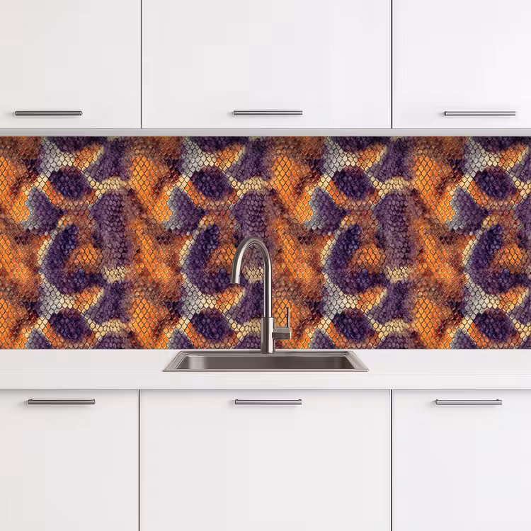 Slang - Schubben - Kleurrijk keuken achterwand 2 middel 871 -3d