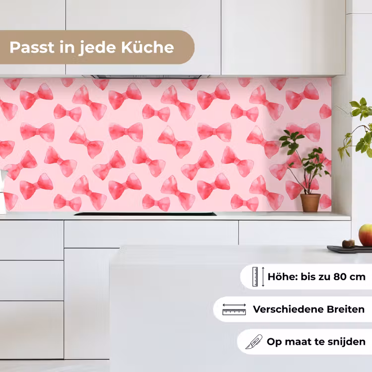 Strikken - Aquarel - Roze keuken achterwand 2 middel 871 -sfeer4_DE