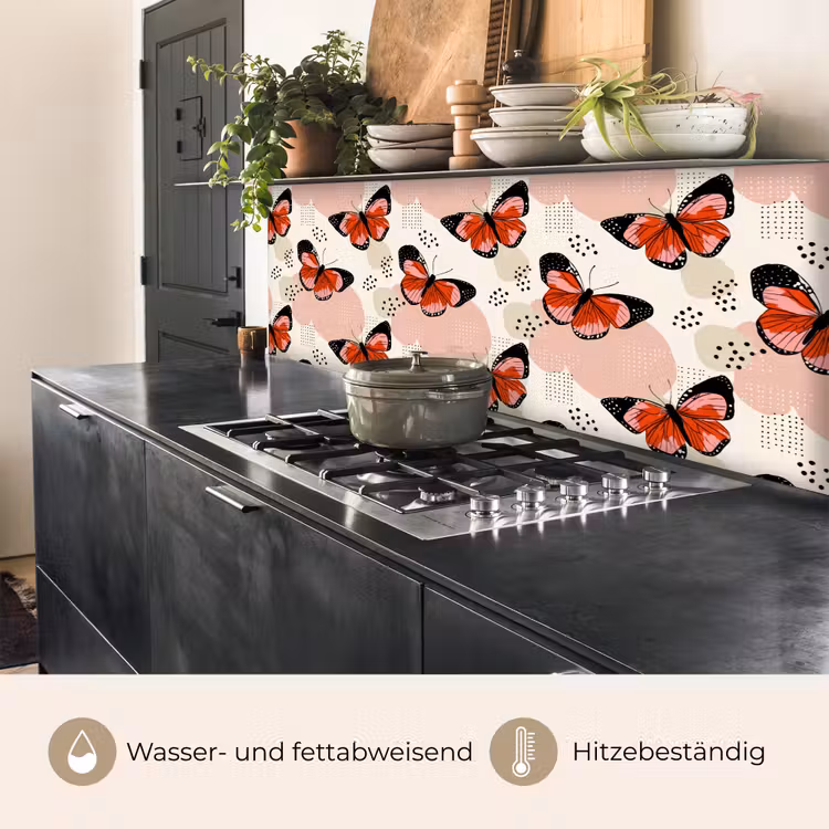 Vlinders - Retro - Kleurrijk keuken achterwand 2 middel 871 -usp_DE
