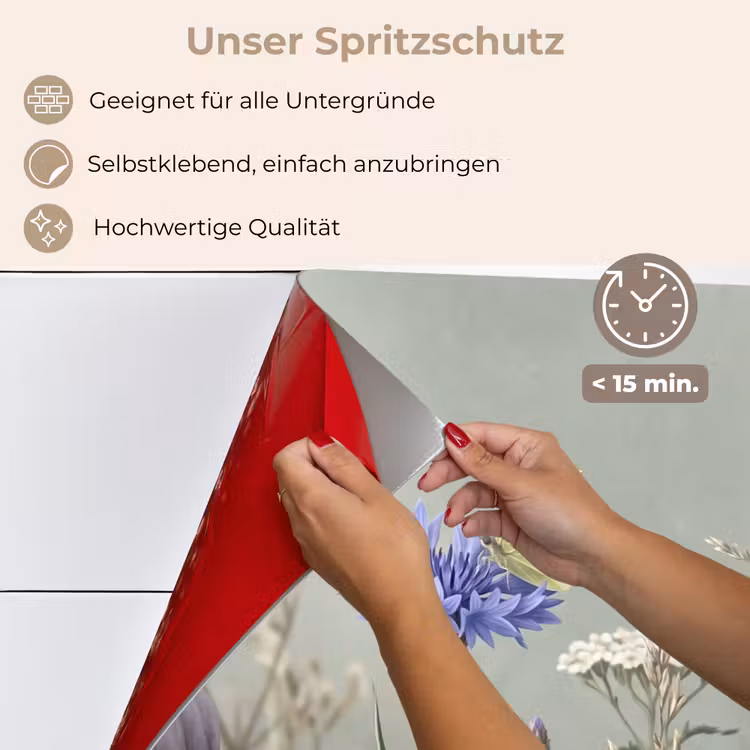 Vlinders - Wildbloemen - Illustratie - Kleurrijk keuken achterwand spatscherm klein -spatscherm_DE