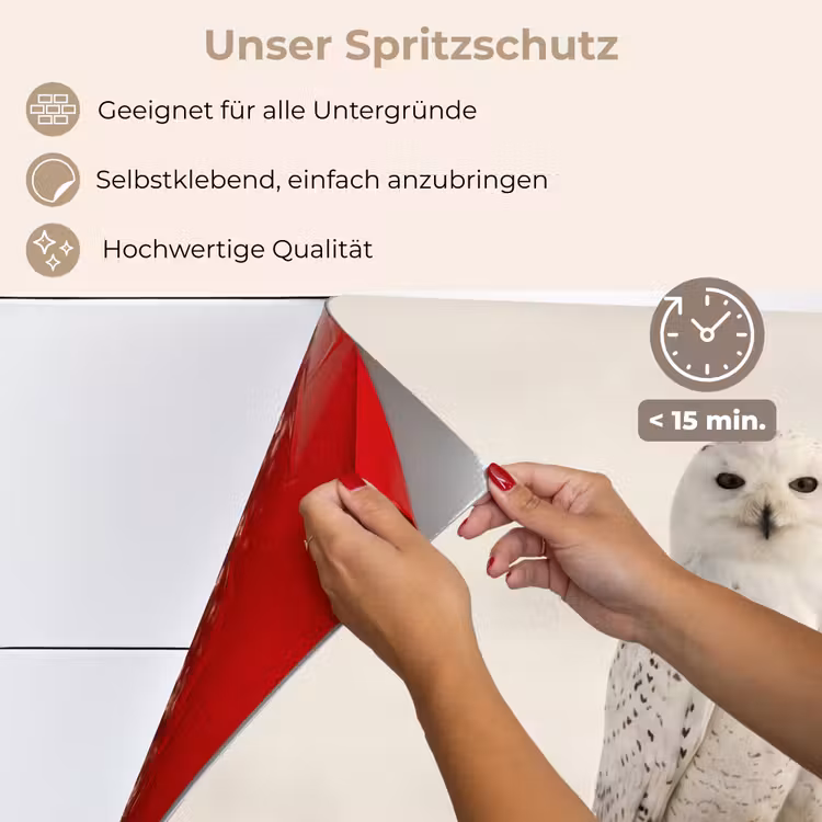 Sneeuwuil - Paal - Winter - Portret - Majestueus keuken achterwand spatscherm klein -spatscherm_DE