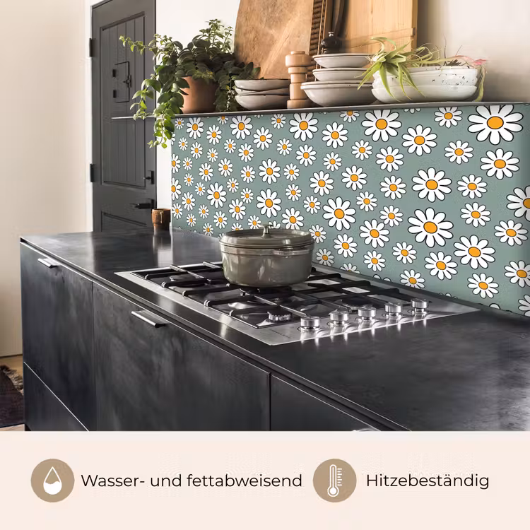 Patronen - Vintage - Bloemen - Madelief keuken achterwand 2 middel 871 -usp_DE