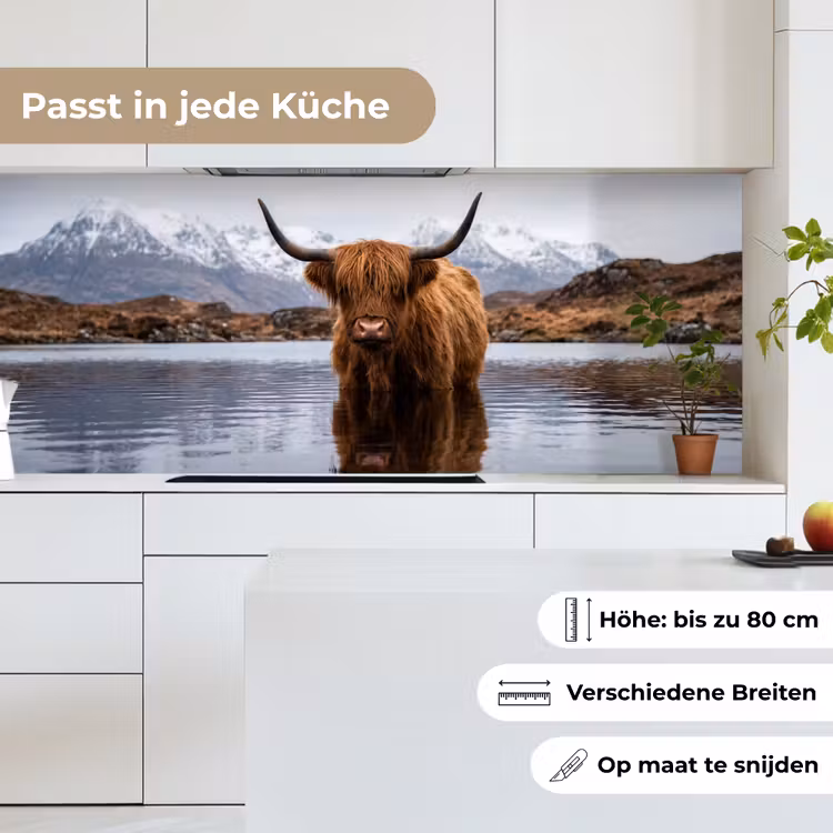 Schotse hooglander - Bruin - Water keuken achterwand 2 middel -sfeer4_DE
