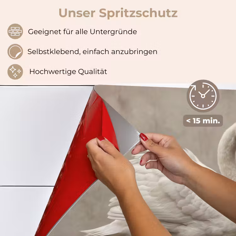 Zwaan - Elegant - Dieren - Wit keuken achterwand spatscherm klein -spatscherm_DE