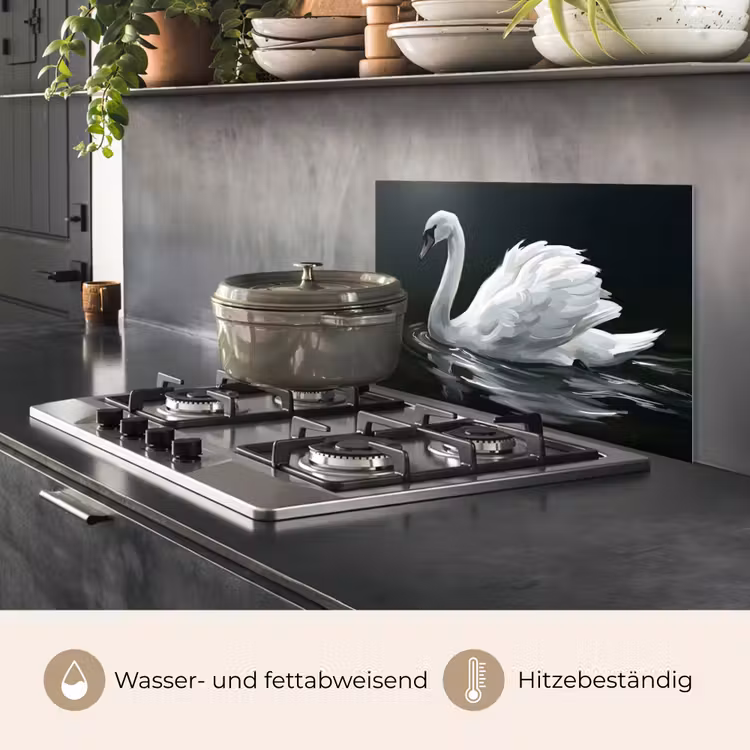 Zwaan - Water - Natuur - Realistisch - Wit keuken achterwand spatscherm klein -usp_DE