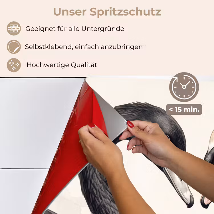 Zwanen - Hartvorm - Dieren keuken achterwand spatscherm klein -spatscherm_DE