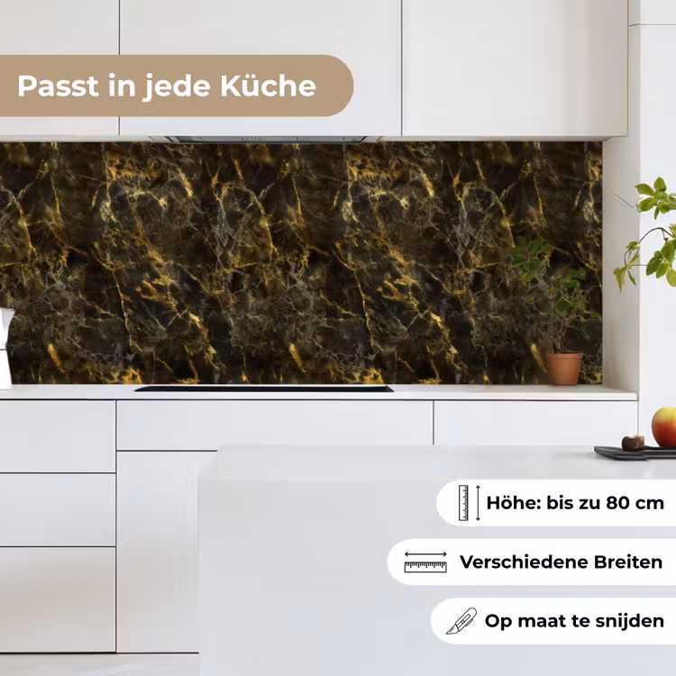 Zwart - Marmer - Goud keuken achterwand 2 middel 871 -sfeer4_DE