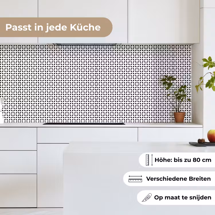Zwart - Wit - Geometrie - Patronen - Abstract keuken achterwand 2 middel 871 -sfeer4_DE