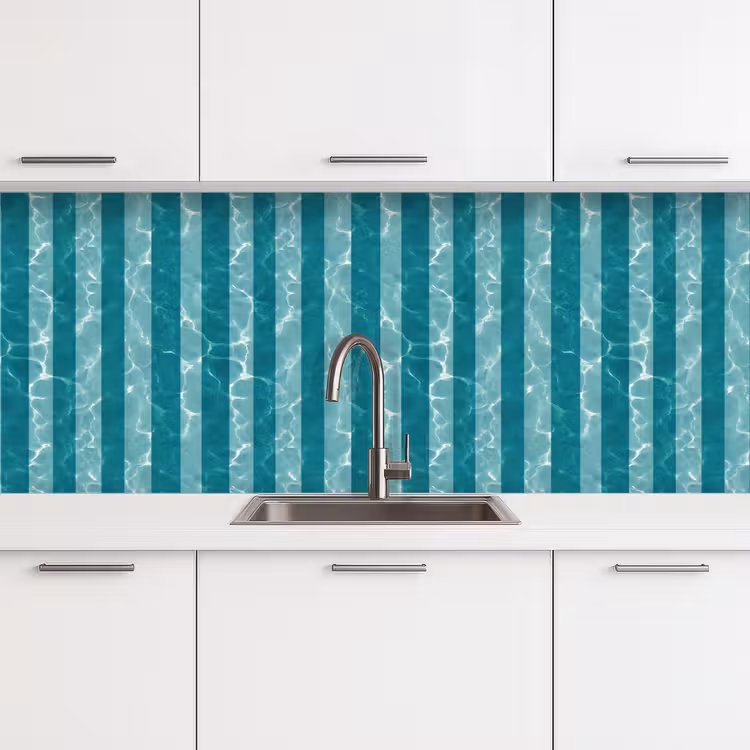 Zwembad - Strepen - Groen keuken achterwand 2 middel 871 -3d