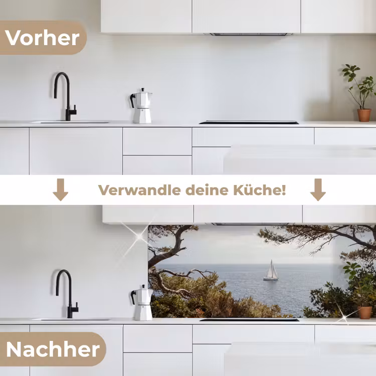 Küchenrückwand - Segelboot – Bäume – Wasser - Zeilboot - bomen - water keuken achterwand 2 middel