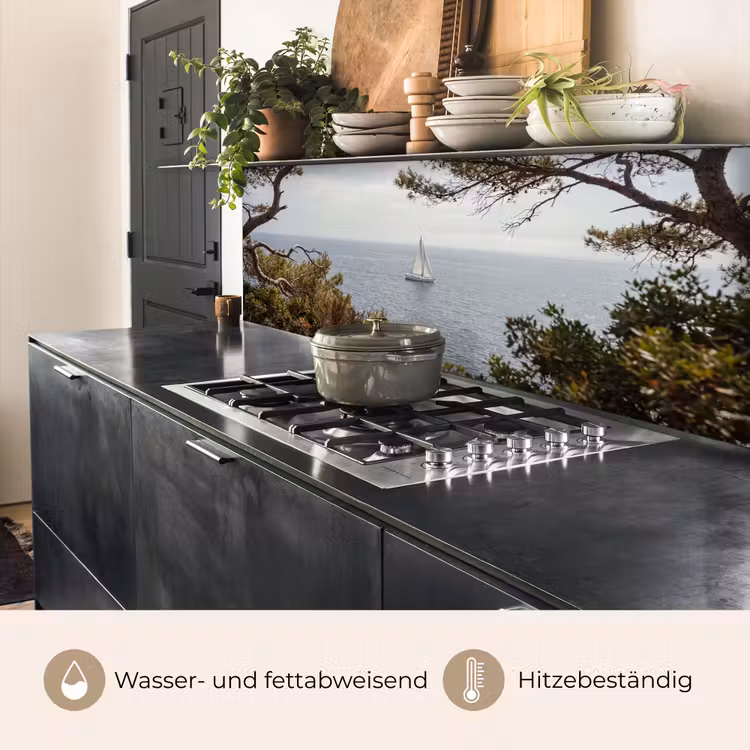 Küchenrückwand - Segelboot – Bäume – Wasser - Zeilboot - bomen - water keuken achterwand 2 middel