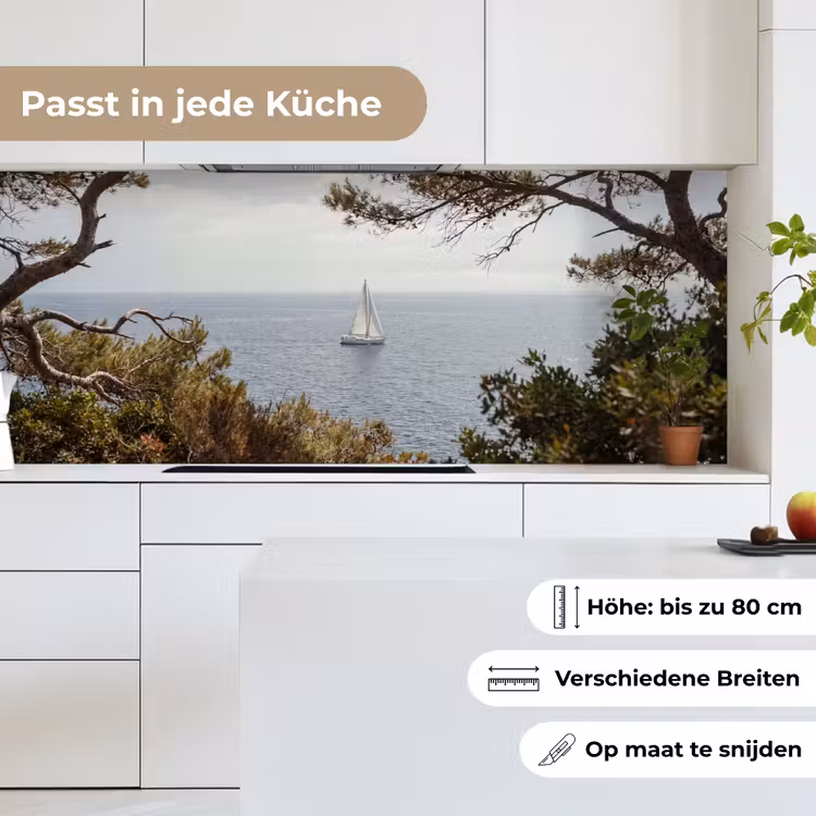 Küchenrückwand - Segelboot – Bäume – Wasser - Zeilboot - bomen - water keuken achterwand 2 middel