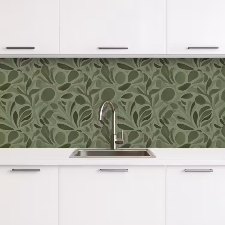 Sereen - Bladeren - Groen keuken achterwand 2 middel 871 -3d