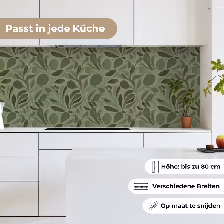 Sereen - Bladeren - Groen keuken achterwand 2 middel 871 -sfeer4_DE