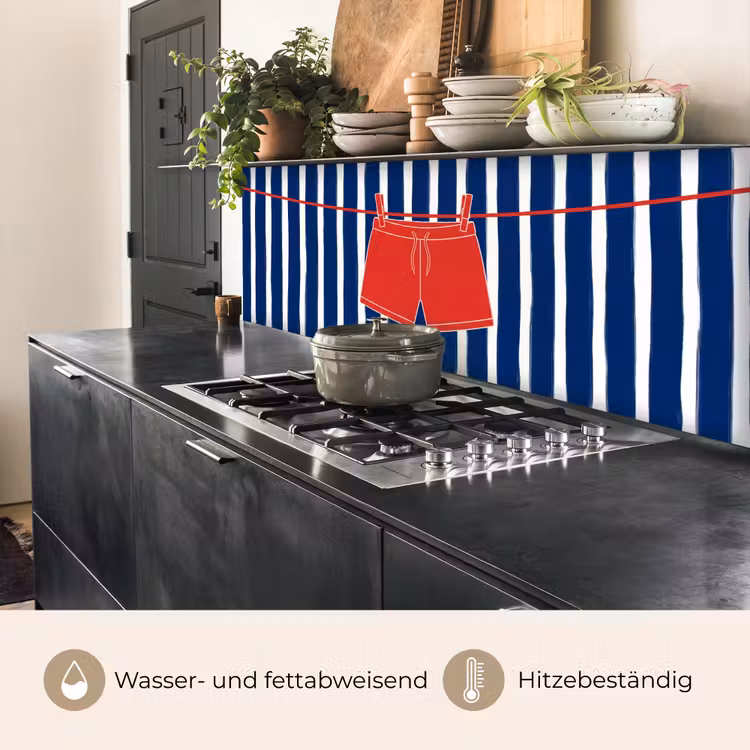 Shorts - Waslijn - Zomer - Illustratie - Rood keuken achterwand 2 middel -usp_DE