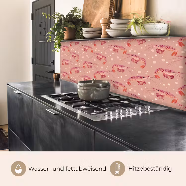 Garnalen - Stippen - Roze keuken achterwand 2 middel 871 -usp_DE