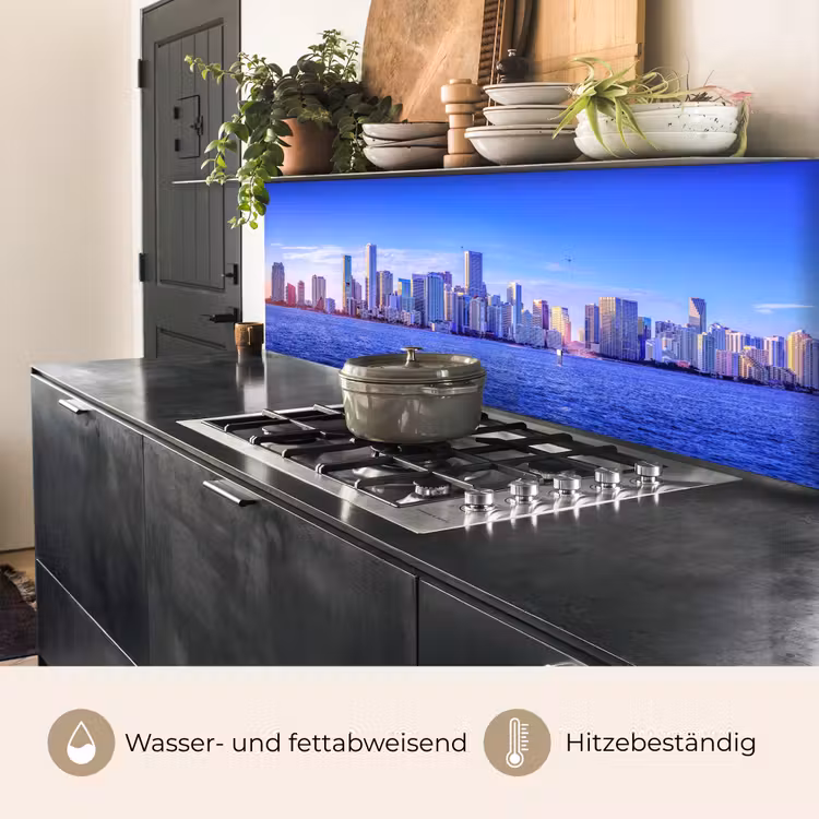 Skyline - Blauw - Wolkenkrabbers - Stad keuken achterwand 2 middel -usp_DE