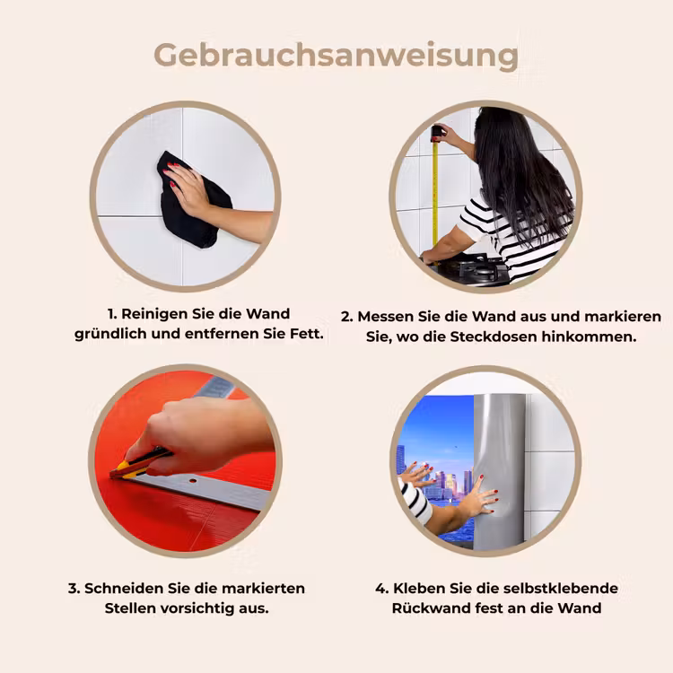 Skyline - Blauw - Wolkenkrabbers - Stad keuken achterwand 2 middel -gebruiksaanwijzing_DE