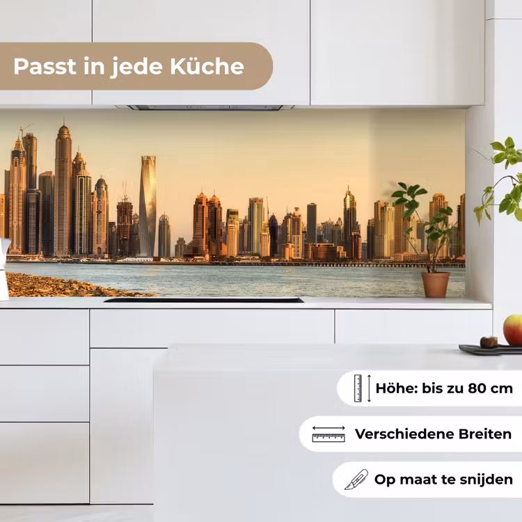 Skyline - Kanaal - Wolkenkrabbers keuken achterwand 2 middel -sfeer4_DE