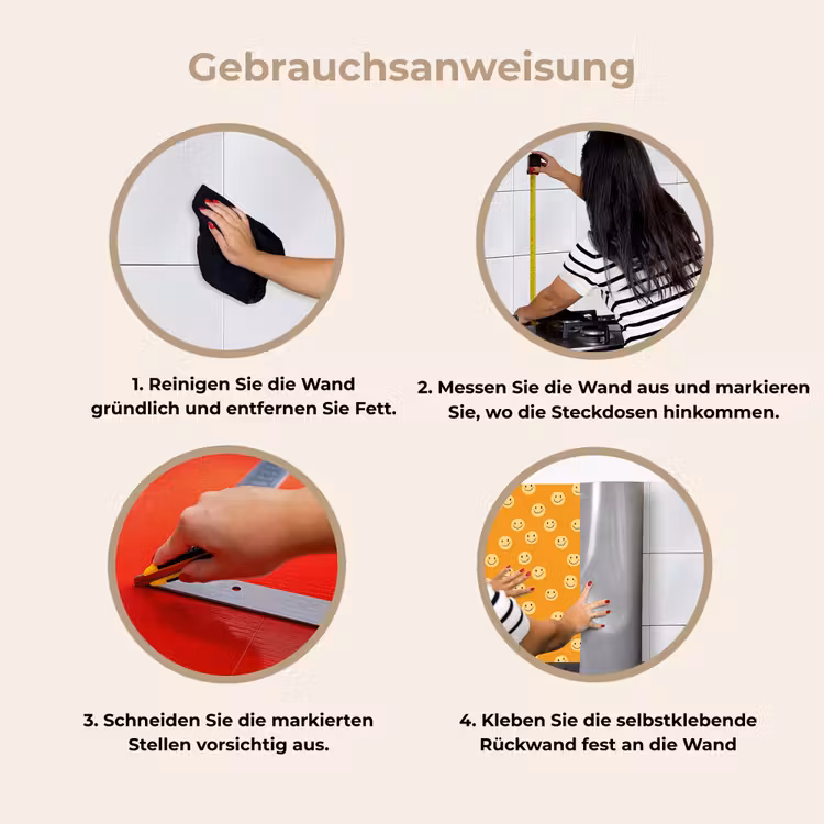 Smileys - Retro - Heel keuken achterwand 2 middel 871 -gebruiksaanwijzing_DE