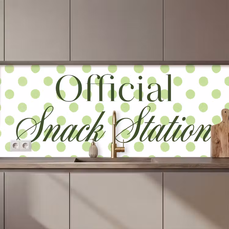 Snack Station - Groen - Stippen keuken achterwand 2 middel zz_3dshopping