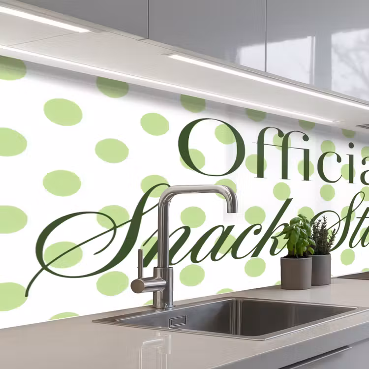 Snack Station - Groen - Stippen keuken achterwand 2 middel -3d_schuin