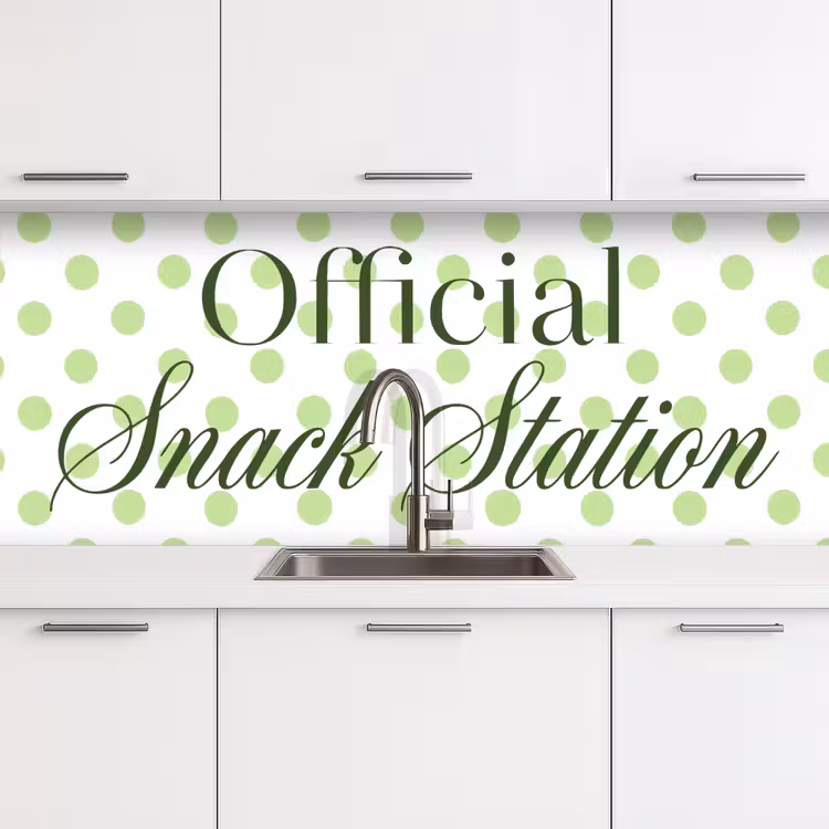 Snack Station - Groen - Stippen keuken achterwand 2 middel -3d