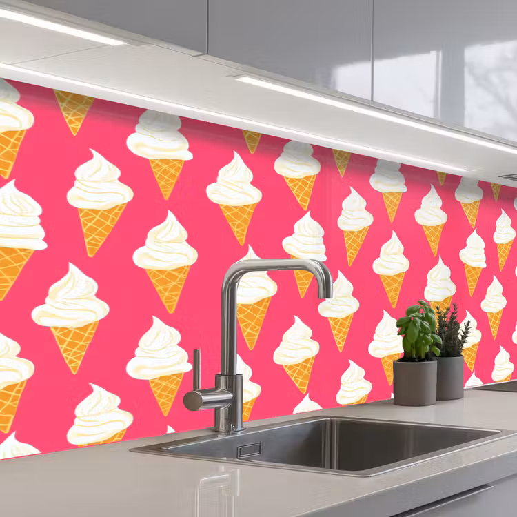 Softijs - Horentje - Roze keuken achterwand 2 middel 871 -3d_schuin