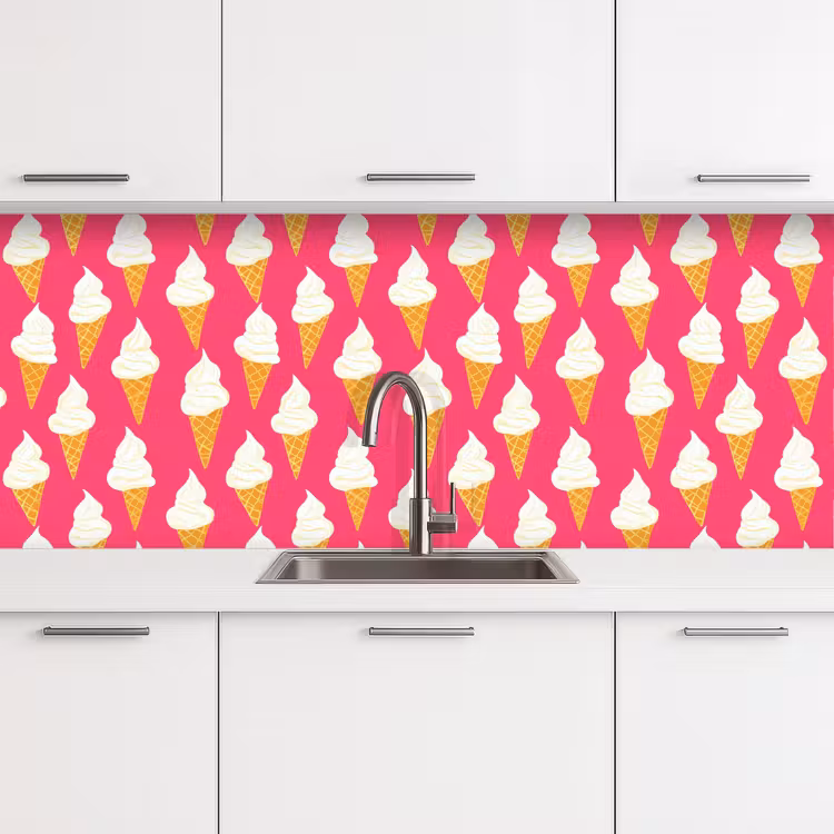 Softijs - Horentje - Roze keuken achterwand 2 middel 871 -3d