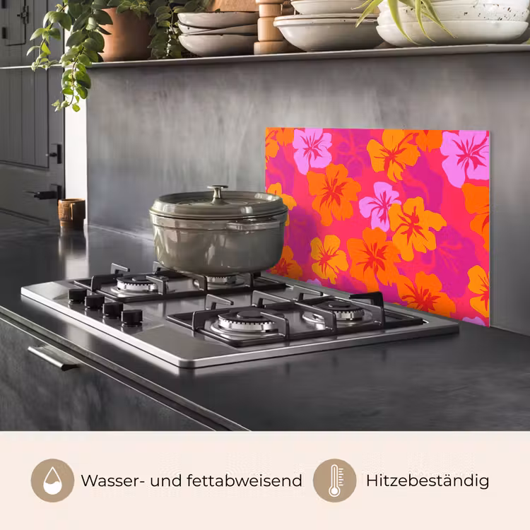Zomers - Hibiscus - Kleurrijk keuken achterwand spatscherm klein 900 -usp_DE