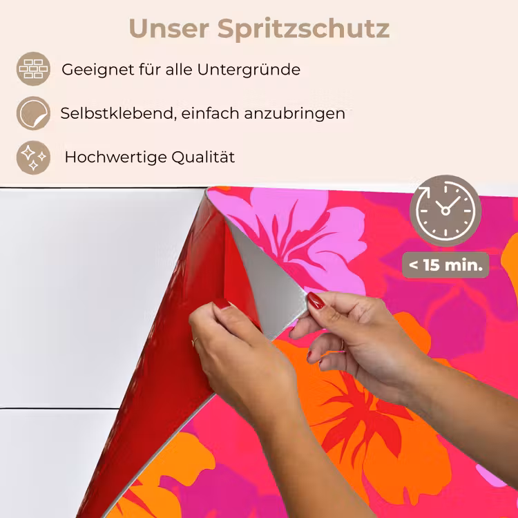 Zomers - Hibiscus - Kleurrijk keuken achterwand spatscherm klein 900 -spatscherm_DE