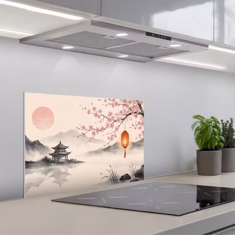 Zon - Japans - Traditioneel keuken achterwand spatscherm klein -3d_schuin