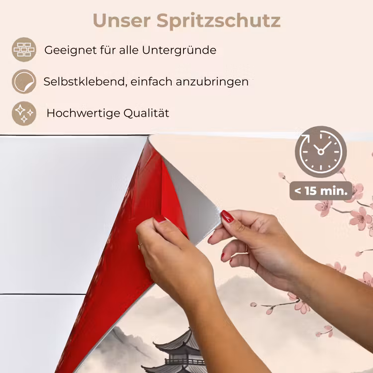 Zon - Japans - Traditioneel keuken achterwand spatscherm klein -spatscherm_DE