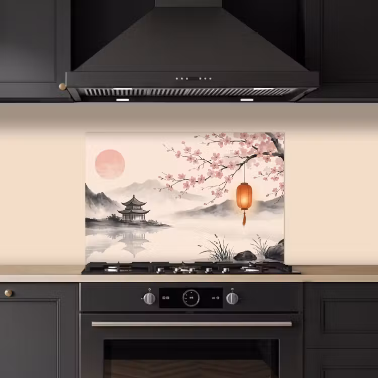 Zon - Japans - Traditioneel keuken achterwand spatscherm klein -sfeer1