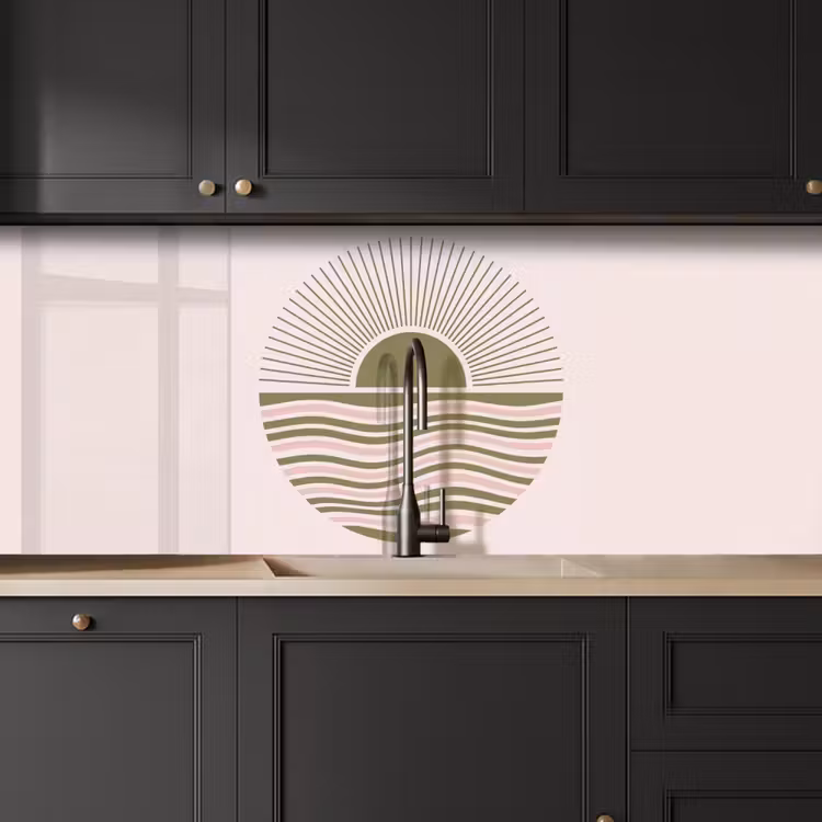 Zon - Zee - Abstract - Modern - Roze keuken achterwand 2 middel -sfeer1