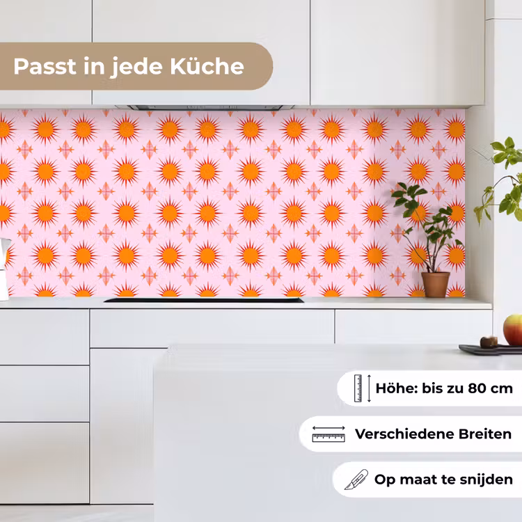 Zon - Patroon - Roze keuken achterwand 2 middel 871 -sfeer4_DE