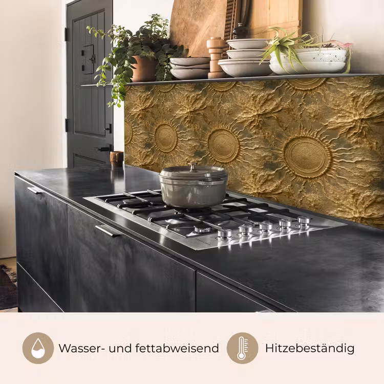 Zon - Reliëf - Antiek - Goud keuken achterwand 2 middel 871 -usp_DE