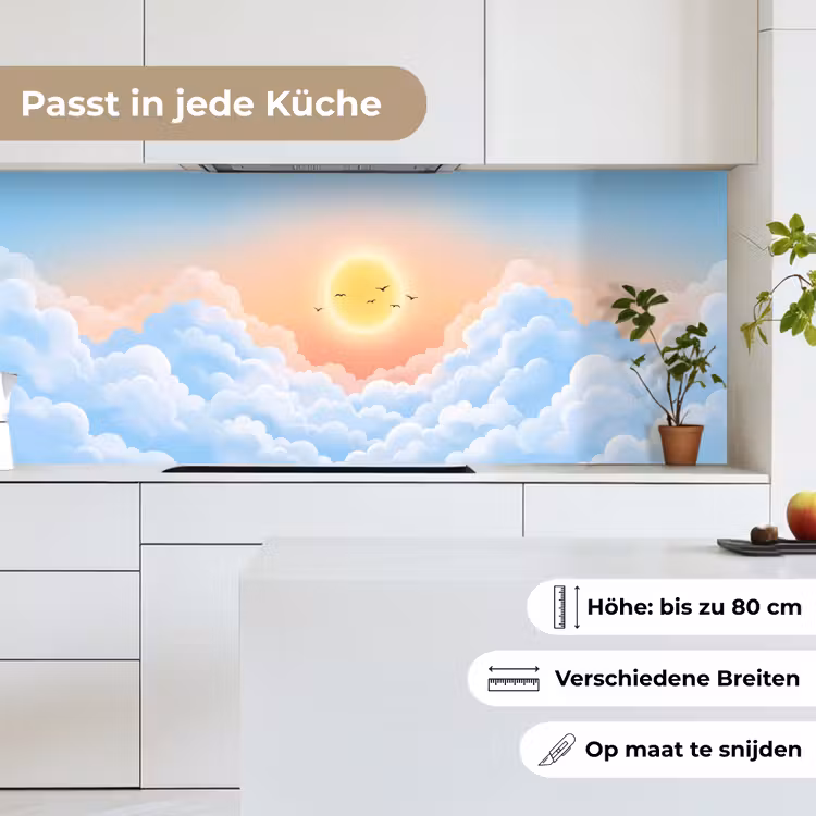 Zon - Vogels - Lucht - Natuur - Geel keuken achterwand 2 middel -sfeer4_DE