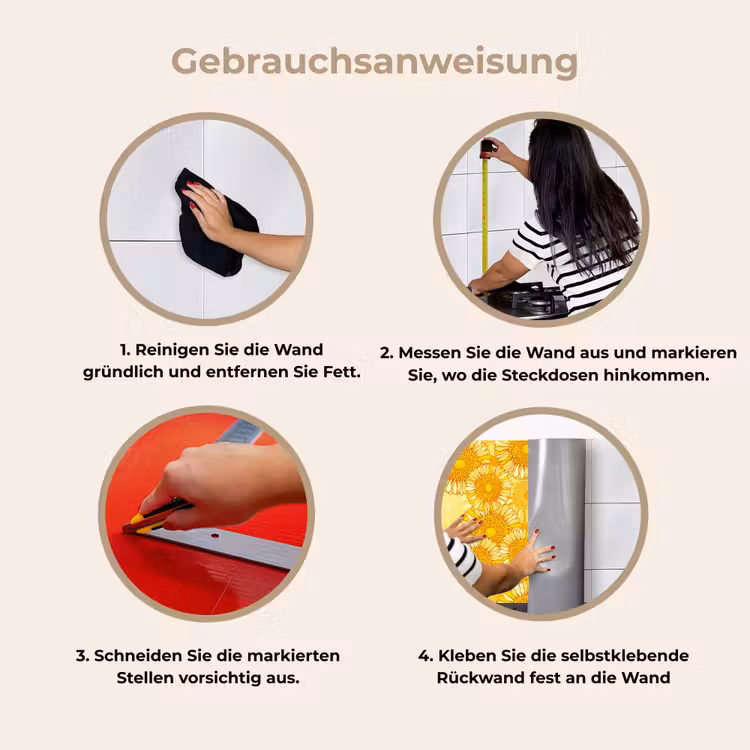 Zonnebloem - Zomer - Patronen - Bloemen keuken achterwand 2 middel 871 -gebruiksaanwijzing_DE