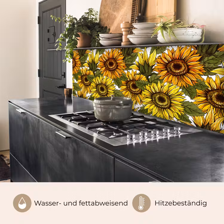 Zonnebloem - Vintage - Design keuken achterwand 2 middel 871 -usp_DE