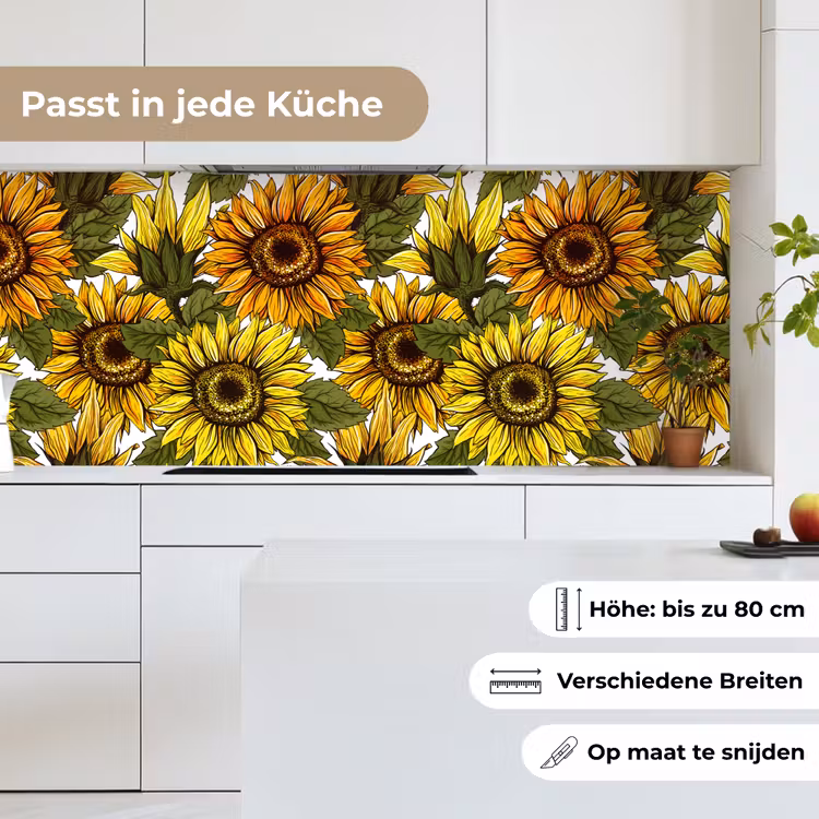 Zonnebloem - Vintage - Design keuken achterwand 2 middel 871 -sfeer4_DE