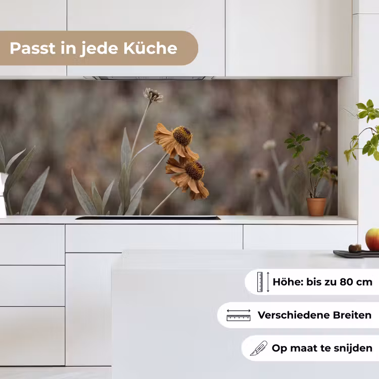Zonnehoed - Droogbloemen - Geel - Warm keuken achterwand 2 middel -sfeer4_DE